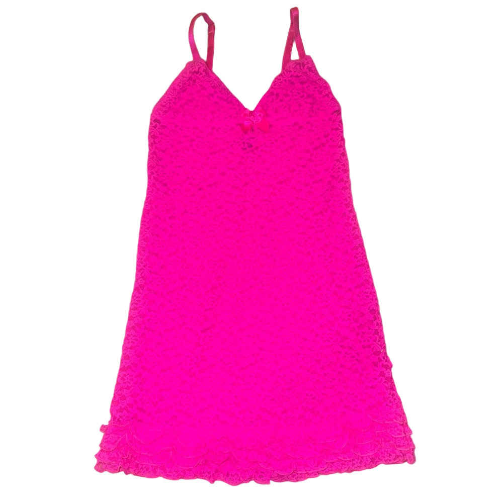 Vibrant Pink Lace Halter Dress/cami